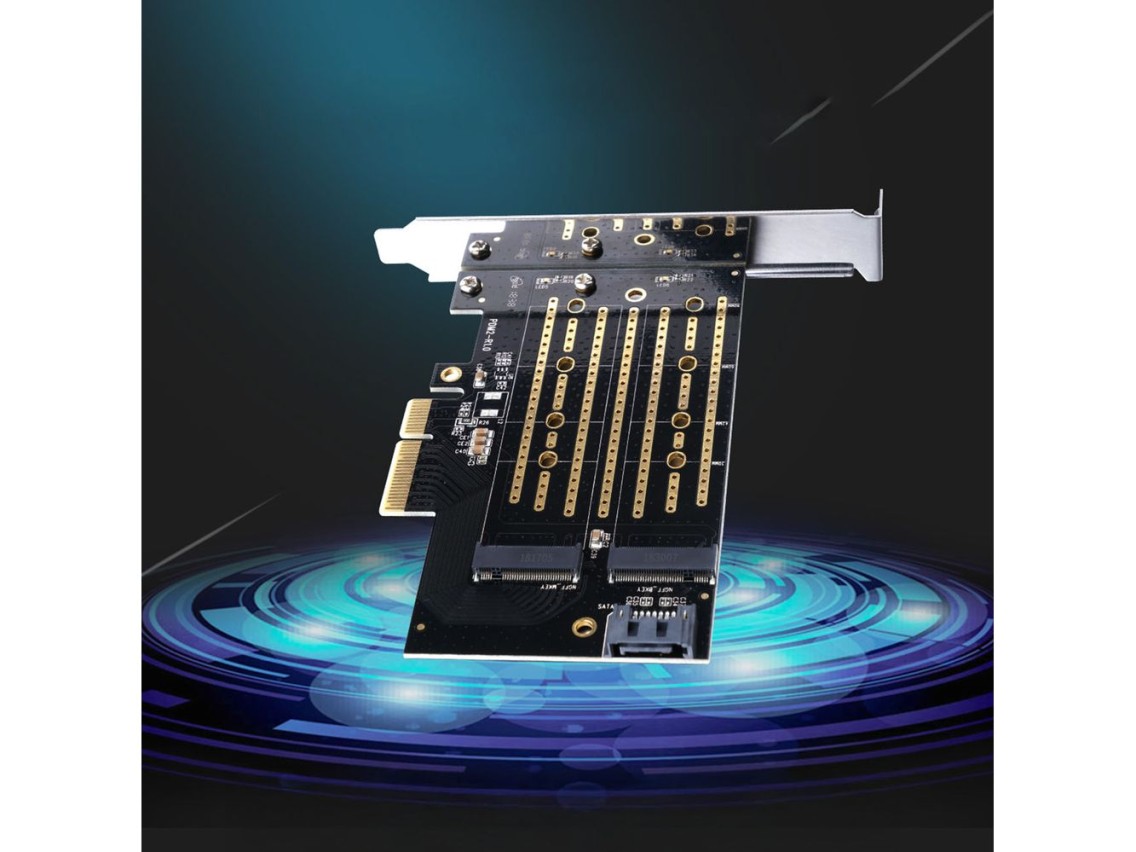 Placa de Expansão Orico PDM2 PCI-E 3.0 x4 para Unidades M.2 NVMe e SATA - Preta