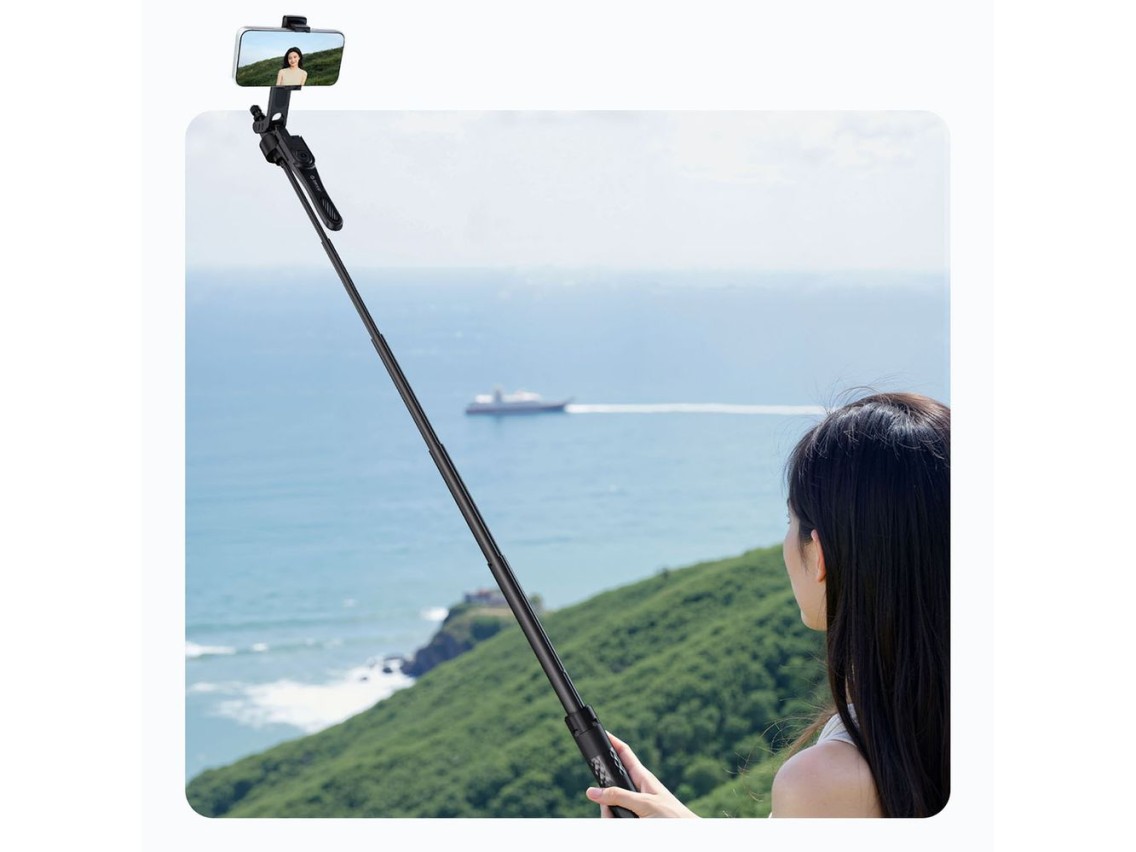 Palo selfie Orico SPN185, trípode de 1/4" para cámara de teléfono con rotación de 360 ??grados, Blue