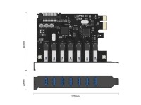 Placa de Expansão Orico PVU3 PCI-E 7x USB 3.0 para Desktop - Preta Placa de Expansão Orico PVU3 PCI-E 7x USB 3.0 para Desktop - Preta