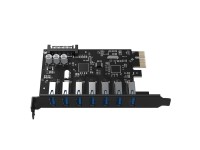 Placa de Expansão Orico PVU3 PCI-E 7x USB 3.0 para Desktop - Preta Placa de Expansão Orico PVU3 PCI-E 7x USB 3.0 para Desktop - Preta