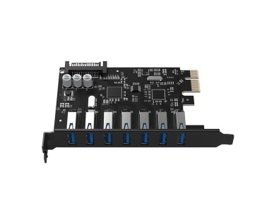 Placa de Expans�o Orico PVU3 PCI-E 7x USB 3.0 para Desktop - Preta