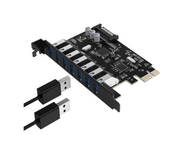 Placa de Expans�o Orico PVU3 PCI-E 7x USB 3.0 para Desktop - Preta