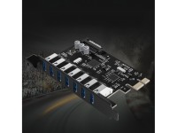 Placa de Expansão Orico PVU3 PCI-E 7x USB 3.0 para Desktop - Preta Placa de Expansão Orico PVU3 PCI-E 7x USB 3.0 para Desktop - Preta