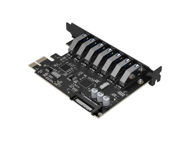 Placa de Expans�o Orico PVU3 PCI-E 7x USB 3.0 para Desktop - Preta