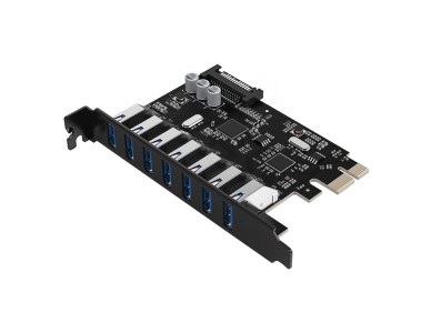Placa de Expans�o Orico PVU3 PCI-E 7x USB 3.0 para Desktop - Preta