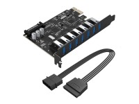Placa de Expans�o Orico PVU3 PCI-E 7x USB 3.0 para Desktop - Preta