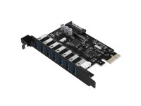 Placa de Expansão Orico PVU3 PCI-E 7x USB 3.0 para Desktop - Preta Placa de Expansão Orico PVU3 PCI-E 7x USB 3.0 para Desktop - Preta