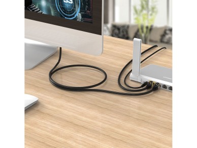 Orico PUG-C7 CAT7 10Gbps RJ45 Ethernet Network Cable Internet LAN Round 20m - Black
