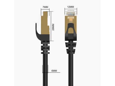 Orico PUG-C7 CAT7 10Gbps RJ45 Ethernet Network Cable Internet LAN Round 30m - Black