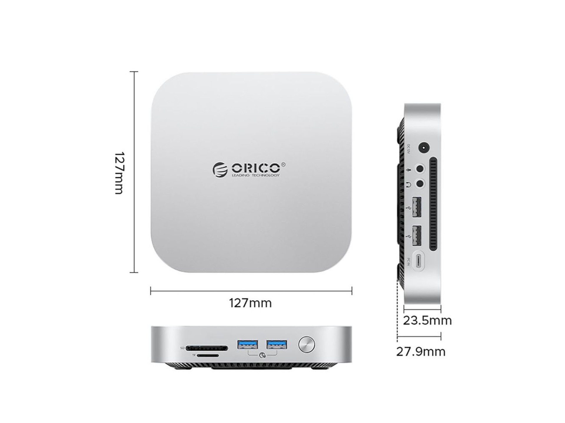 Estação de acoplamento Orico MiniLink 9 em 1 com compartimento para SSD M.2 - Prateada