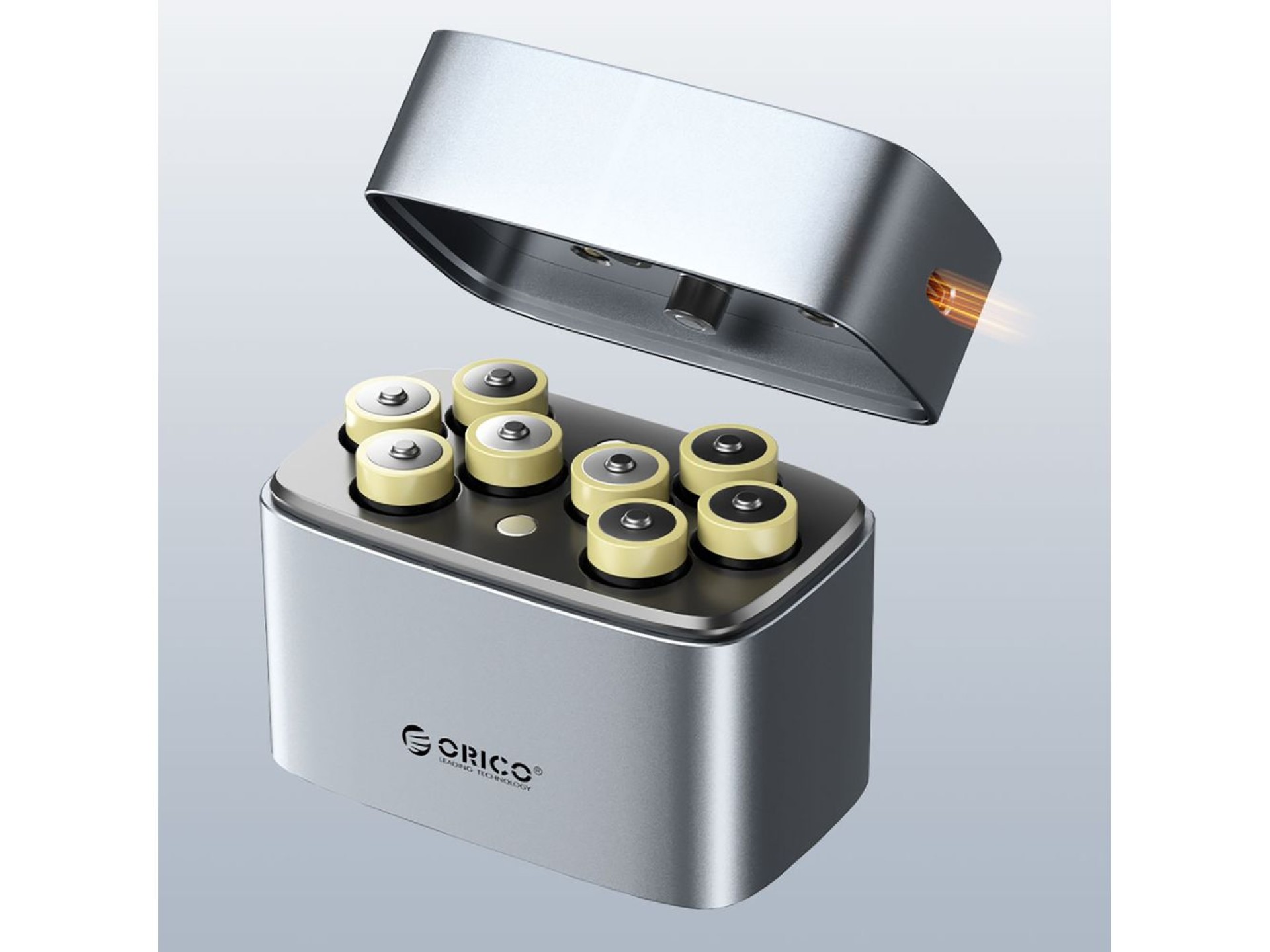 Orico EV8 AA Lithium Battery Charger with Storage Function - Silver