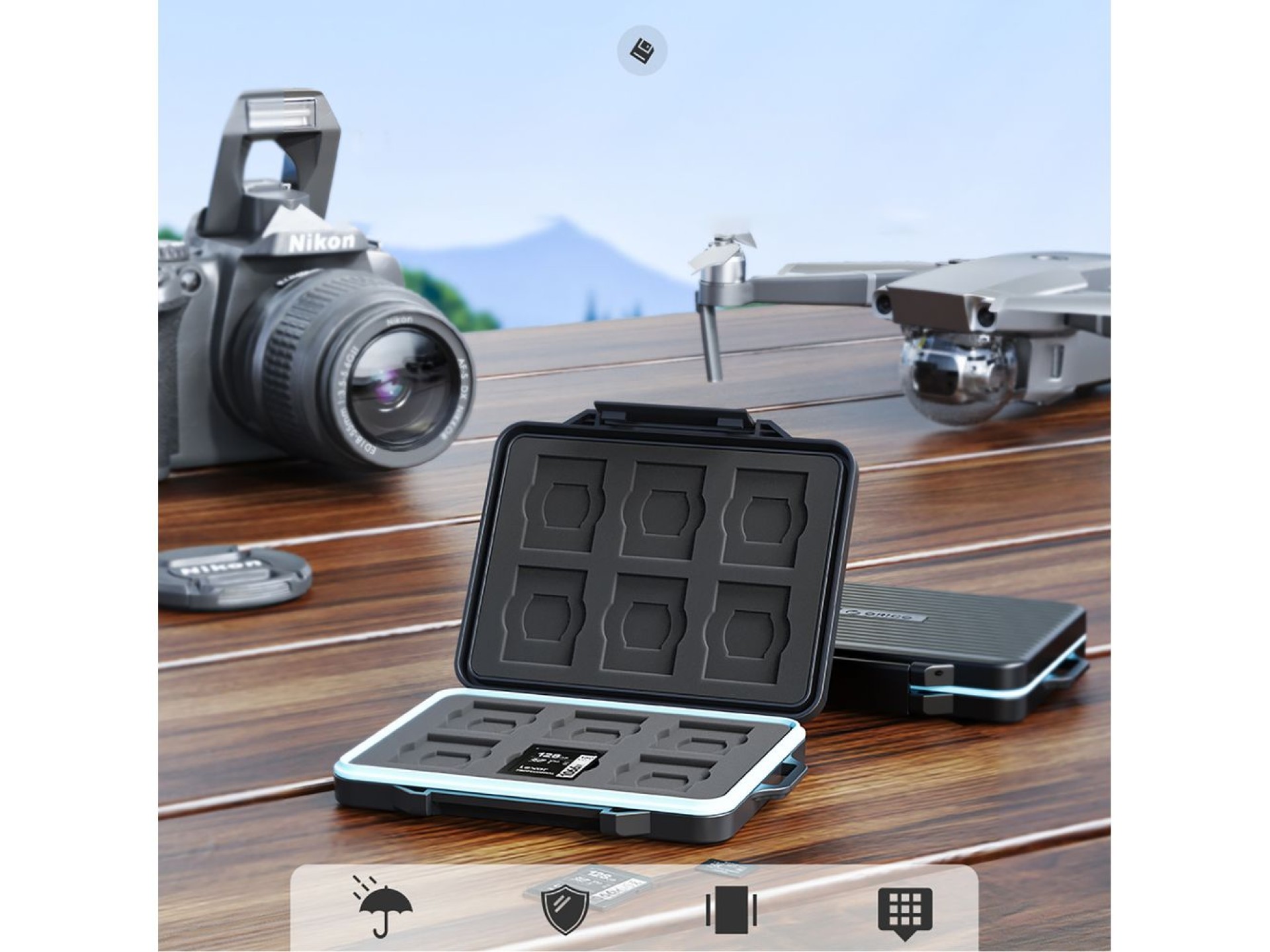 Orico PHCD Case for Memory Cards and Data Media Black 2.5