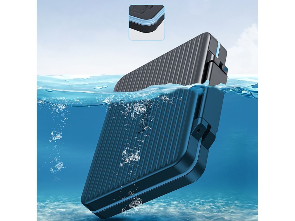 Estojo Orico PHCD para cartões de memória e mídias de dados, preto, compatível com SSDs de 2,5", HDD