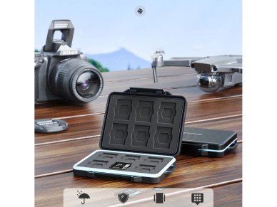 Estojo Orico PHCD para cart�es de mem�ria e m�dias de dados, preto, compat�vel com SSDs de 2,5", HDD