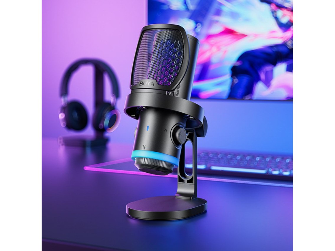 Microfone para jogos com fio BOYA CastMic G40 USB-C - Preto