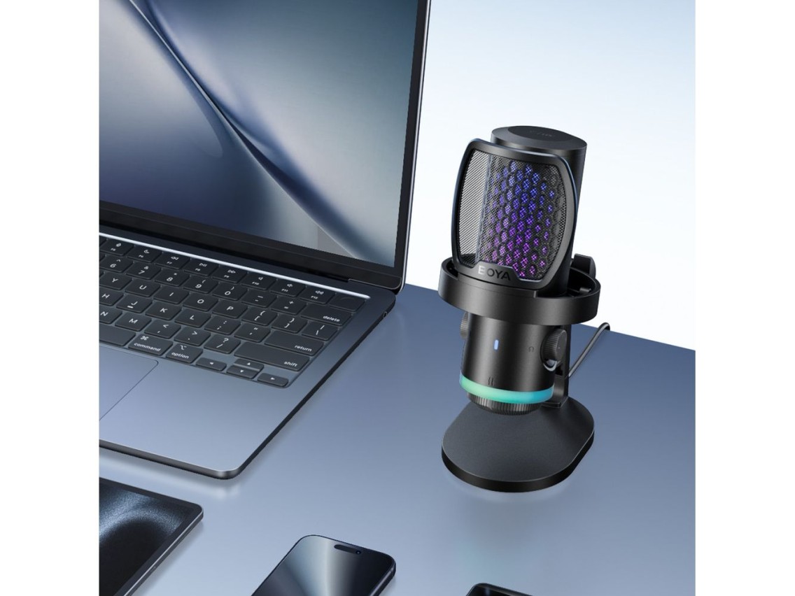 Microfone para jogos com fio BOYA CastMic G40 USB-C - Preto