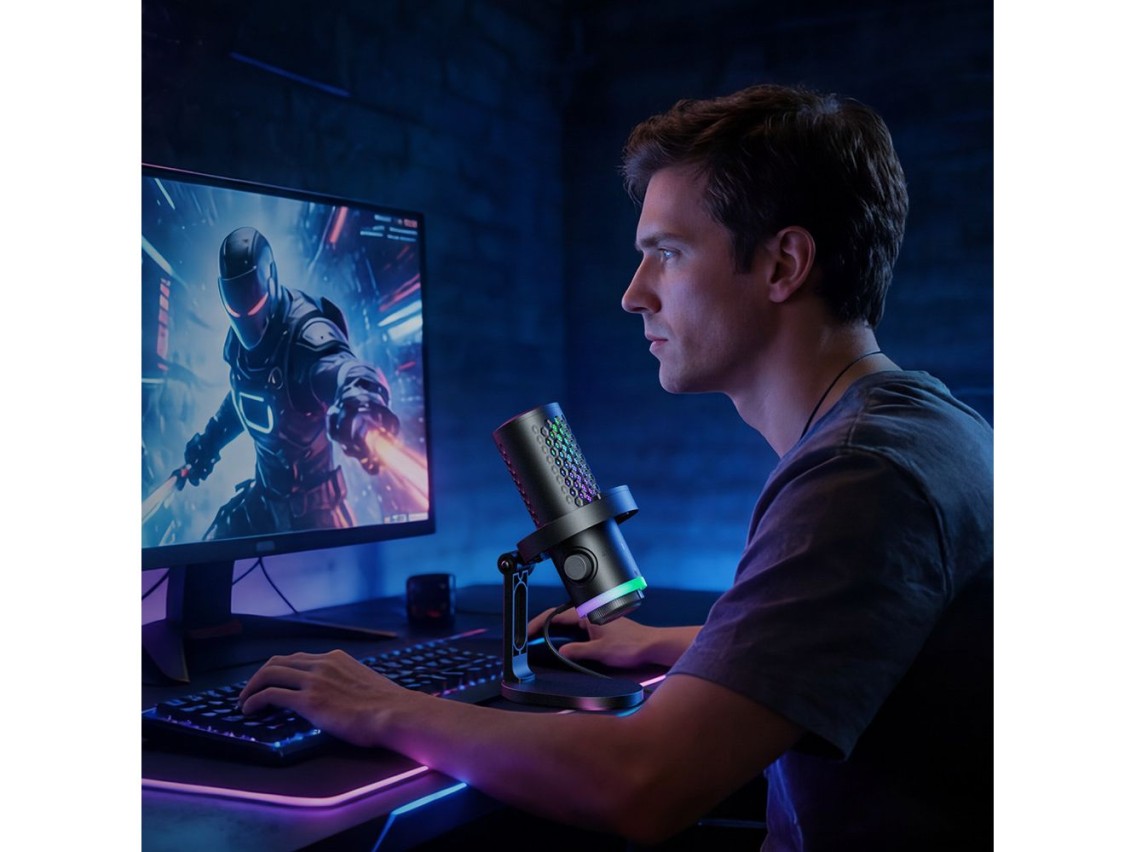 Microfone para jogos com fio BOYA CastMic G40 USB-C - Preto