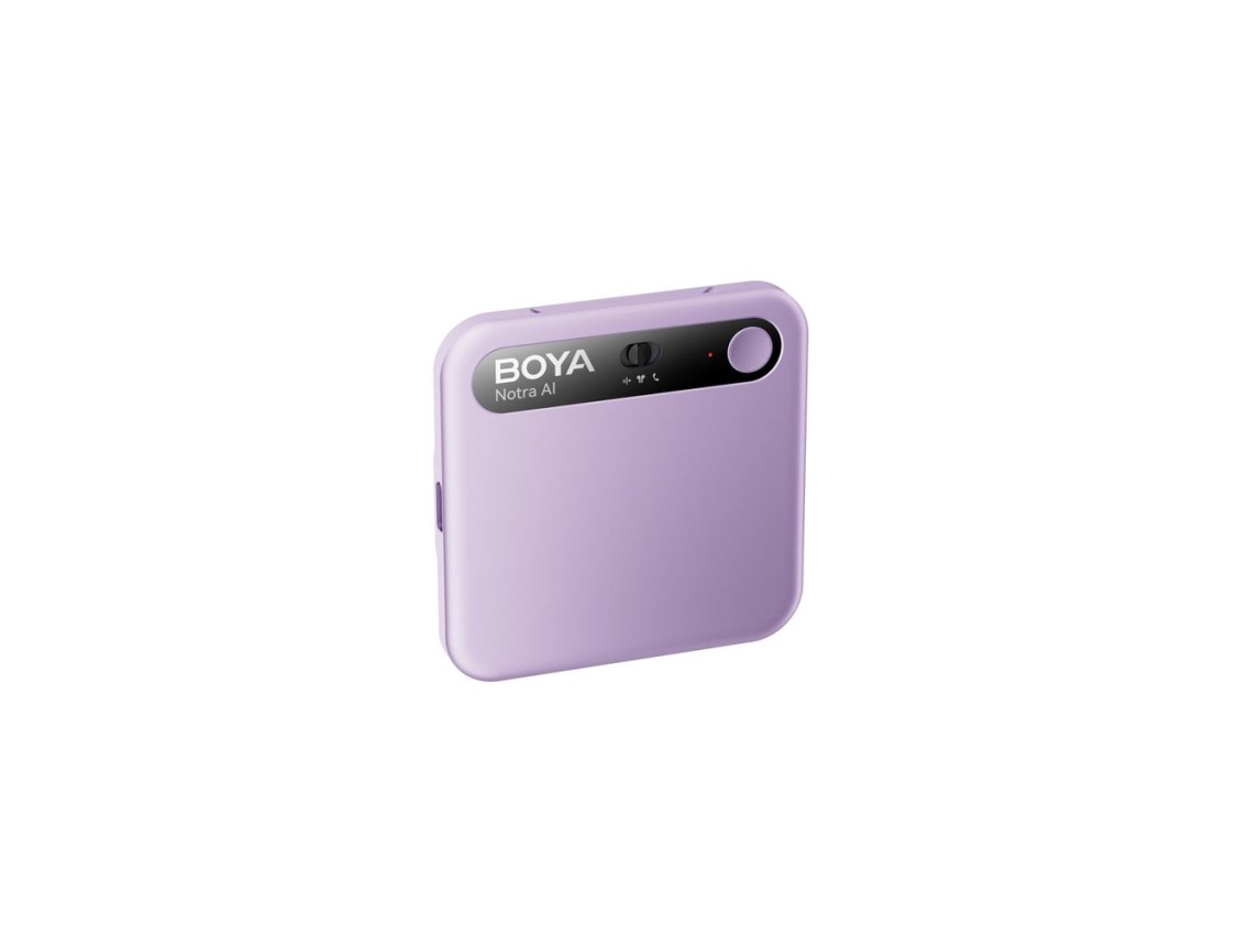 Gravador de voz BOYA Notra com transcrição por IA - Roxo