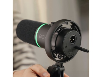 Microfone din�mico com fio para jogos BOYA CastMic S60, USB XLR - Preto
