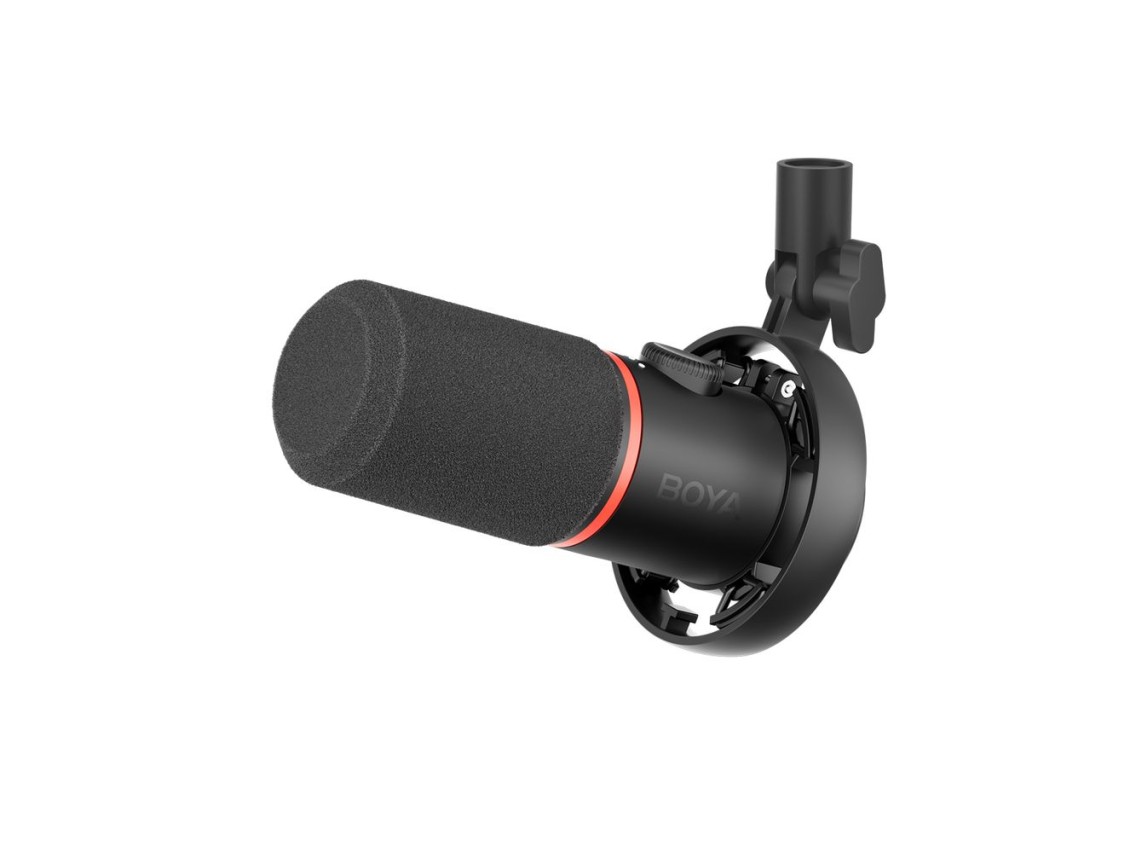 Microfone dinâmico com fio para jogos BOYA CastMic S60, USB XLR - Preto