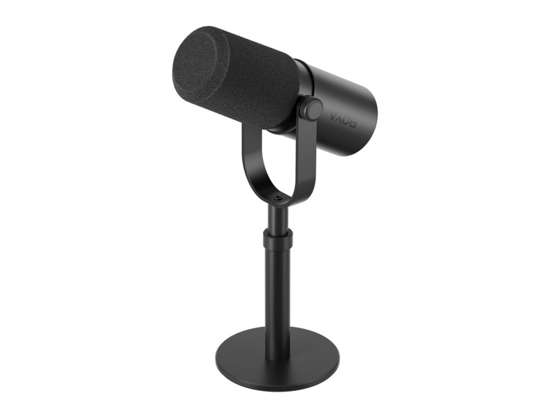Suporte para microfone de estúdio BOYA CastMic P60D com fio, USB e XLR - Preto