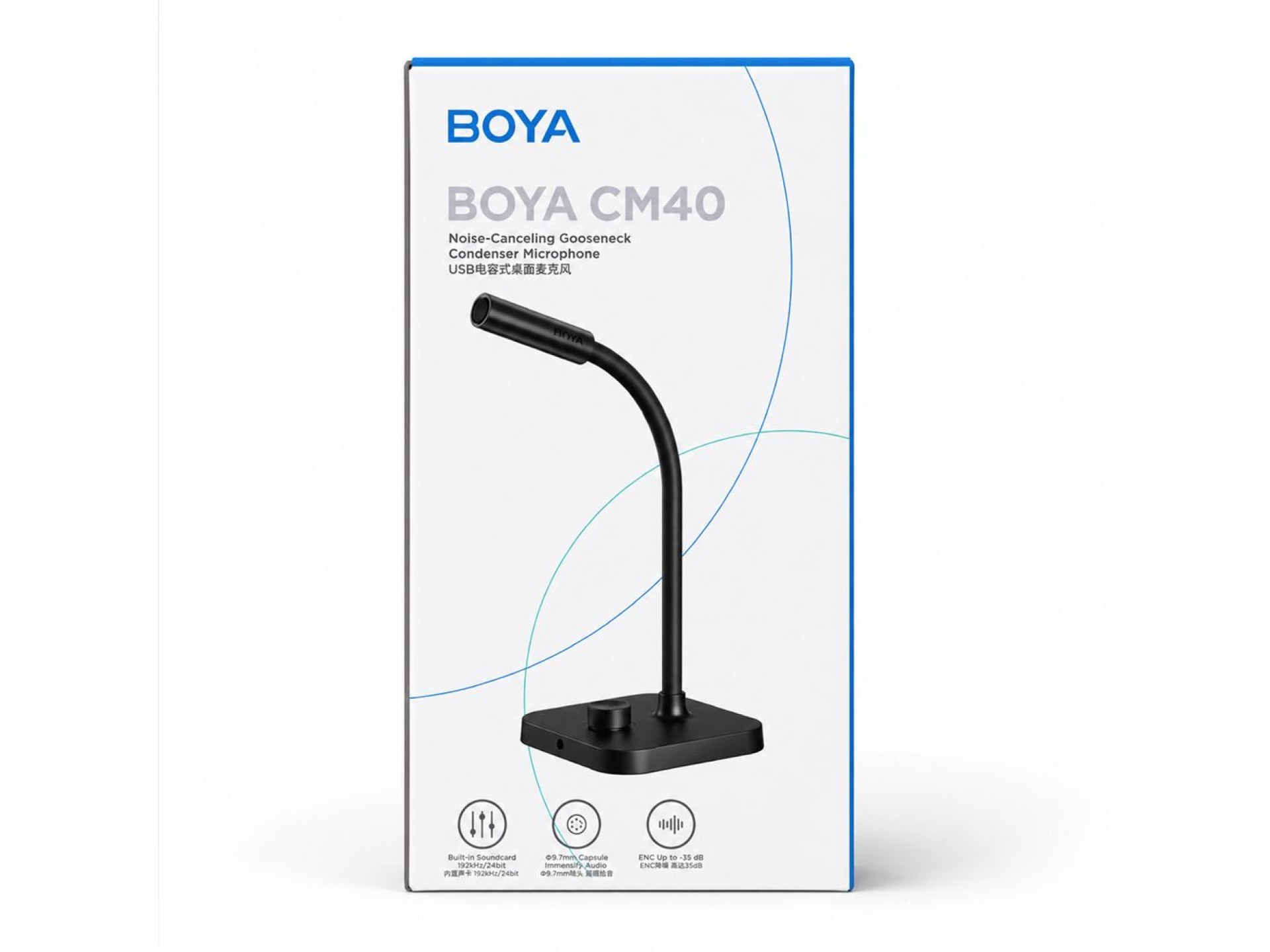 Microfone de conferência com fio BOYA CM40 - preto