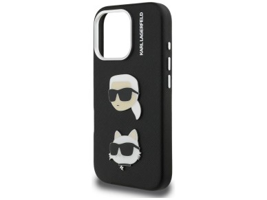 Funda Karl Lagerfeld FW Grained Karl & Choupette Heads Pins para iPhone 16 Pro - Negra Funda Karl Lagerfeld FW Grained Karl & Choupette Heads Pins para iPhone 16 Pro - Negra