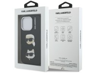 Karl Lagerfeld FW Grained Karl & Choupette Heads Pins Case for iPhone 16 Pro Max - Black Karl Lagerfeld FW Grained Karl & Choupette Heads Pins Case for iPhone 16 Pro Max - Black