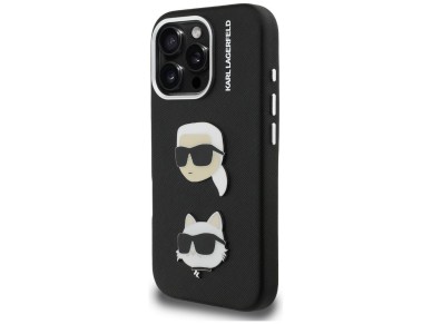 Funda Karl Lagerfeld FW Grained Karl & Choupette Heads Pins para iPhone 16 Pro - Negra Funda Karl Lagerfeld FW Grained Karl & Choupette Heads Pins para iPhone 16 Pro - Negra