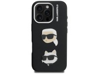 Karl Lagerfeld FW Grained Karl & Choupette Heads Pins Case for iPhone 16 Pro Max - Black Karl Lagerfeld FW Grained Karl & Choupette Heads Pins Case for iPhone 16 Pro Max - Black