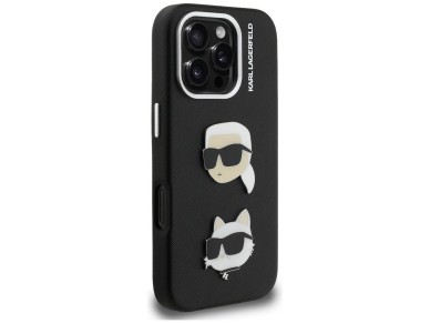 Funda Karl Lagerfeld FW Grained Karl & Choupette Heads Pins para iPhone 16 Pro - Negra Funda Karl Lagerfeld FW Grained Karl & Choupette Heads Pins para iPhone 16 Pro - Negra