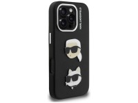 Karl Lagerfeld FW Grained Karl & Choupette Heads Pins Case for iPhone 16 Pro Max - Black Karl Lagerfeld FW Grained Karl & Choupette Heads Pins Case for iPhone 16 Pro Max - Black