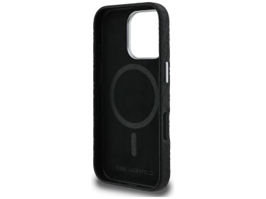 Capa Karl Lagerfeld FW Stamped Karl MagSafe para iPhone 16 Pro Max - Preta