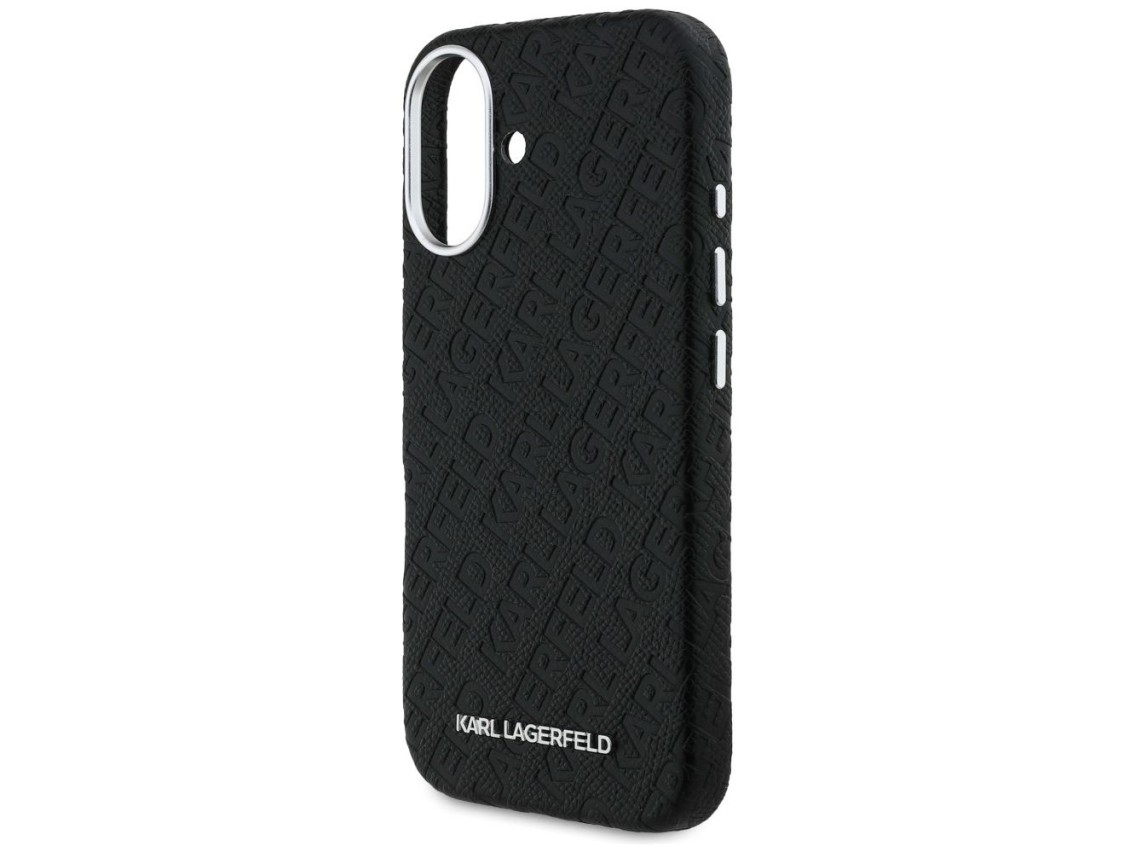Capa para iPhone 16 Karl Lagerfeld FW Stamped Karl MagSafe - Preta