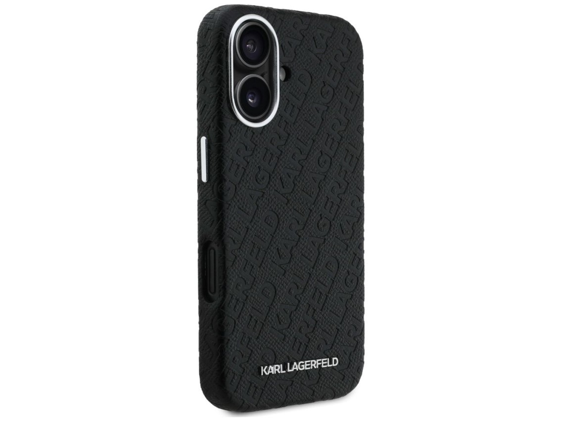 Capa para iPhone 16 Karl Lagerfeld FW Stamped Karl MagSafe - Preta