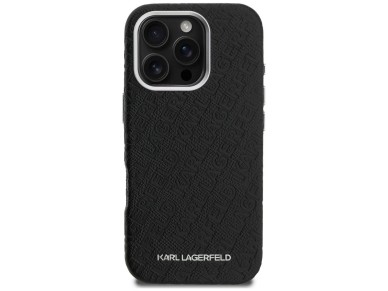 Capa Karl Lagerfeld FW Stamped Karl MagSafe para iPhone 16 Pro Max - Preta