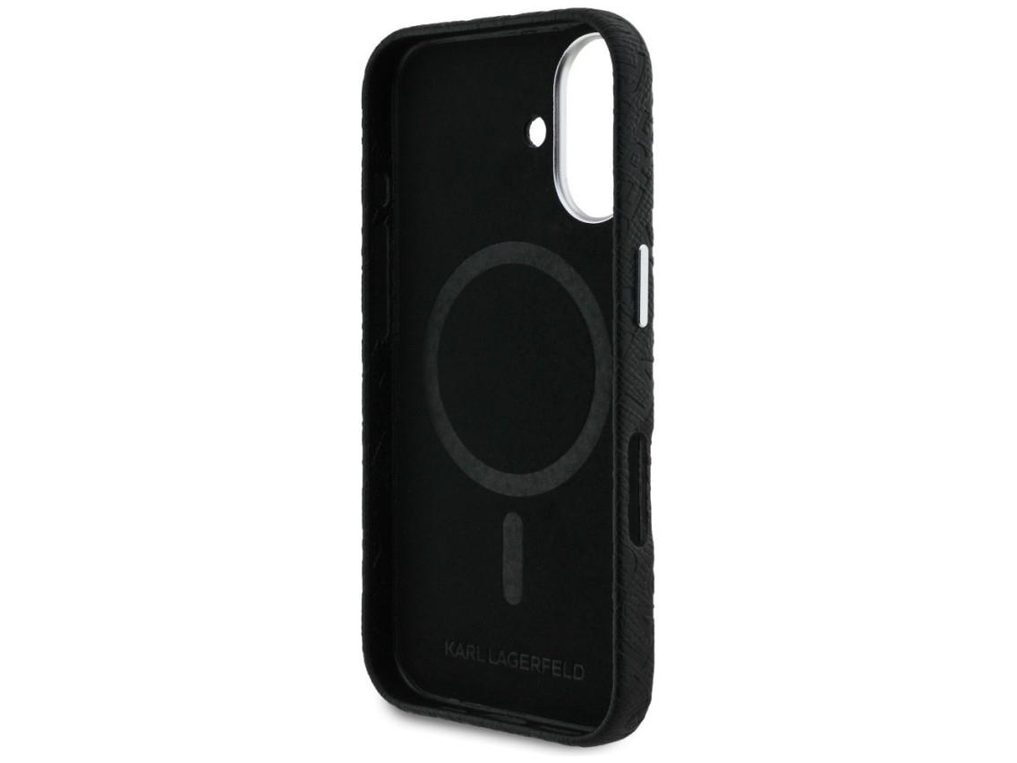 Funda Karl Lagerfeld FW estampada para iPhone 16 MagSafe - Negra