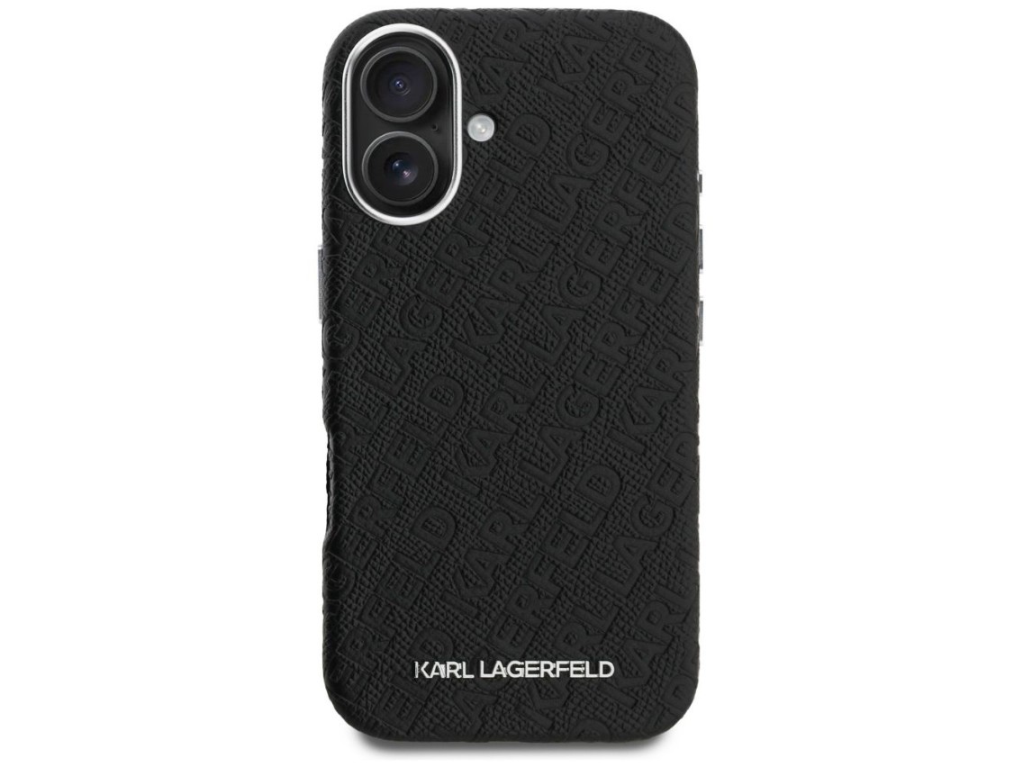 Funda Karl Lagerfeld FW estampada para iPhone 16 MagSafe - Negra