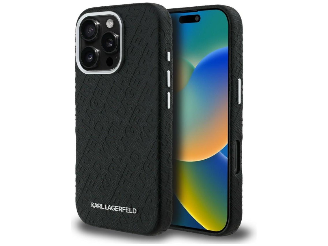 Karl Lagerfeld FW Stamped Karl MagSafe Case for iPhone 16 Pro Max - Black