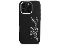 Karl Lagerfeld FW Grained Signature Logo iPhone 16 Pro Case - Black Karl Lagerfeld FW Grained Signature Logo iPhone 16 Pro Case - Black