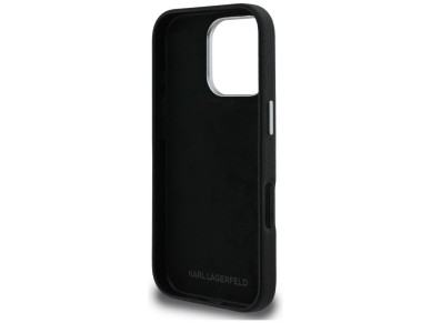 Karl Lagerfeld FW Grained Signature Logo iPhone 16 Pro Case - Black Karl Lagerfeld FW Grained Signature Logo iPhone 16 Pro Case - Black