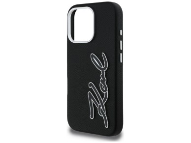 Karl Lagerfeld FW Grained Signature Logo Case for iPhone 16 Pro Max - Black Karl Lagerfeld FW Grained Signature Logo Case for iPhone 16 Pro Max - Black