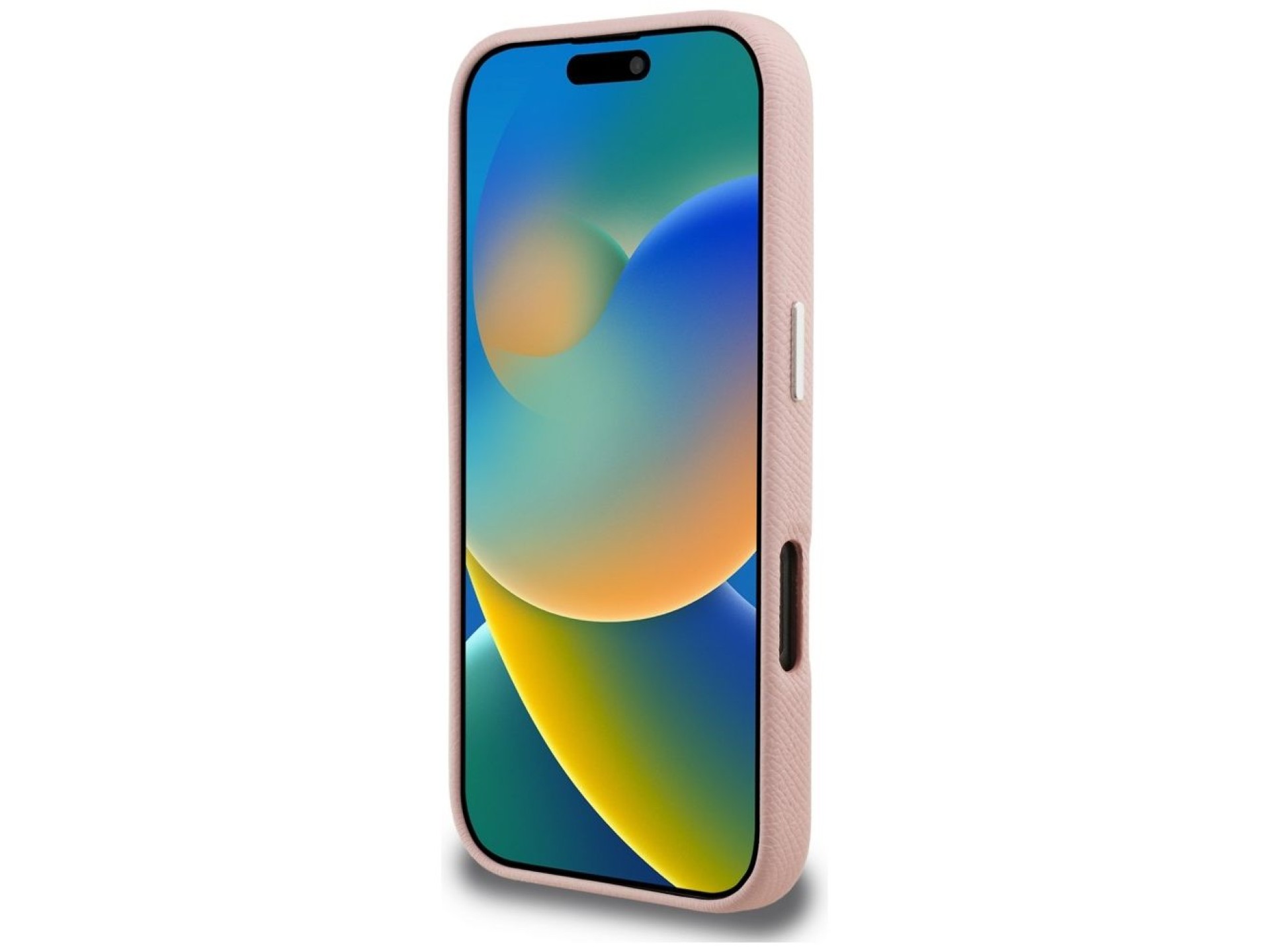 Capa Karl Lagerfeld FW com textura granulada e logo da assinatura para iPhone 16 Pro Max - Rosa