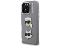Funda Karl Lagerfeld FW Grained Karl & Choupette Heads Pins para iPhone 16 Pro - Gris Funda Karl Lagerfeld FW Grained Karl & Choupette Heads Pins para iPhone 16 Pro - Gris