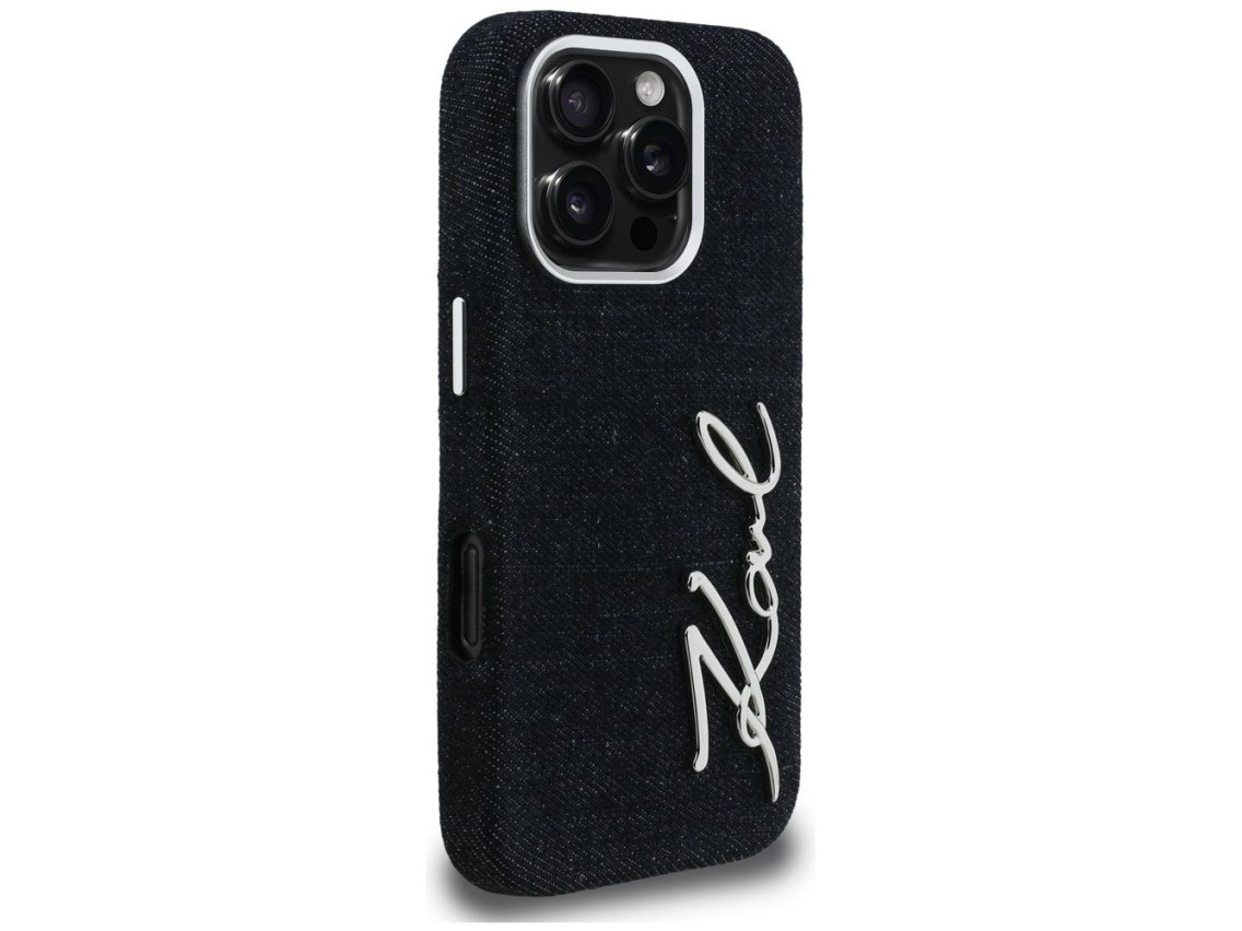 Karl Lagerfeld FW Jeans Signature Logo iPhone 16 Pro Case - Black