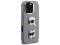 Funda Karl Lagerfeld FW Grained Karl & Choupette Heads Pins para iPhone 16 Pro - Gris Funda Karl Lagerfeld FW Grained Karl & Choupette Heads Pins para iPhone 16 Pro - Gris