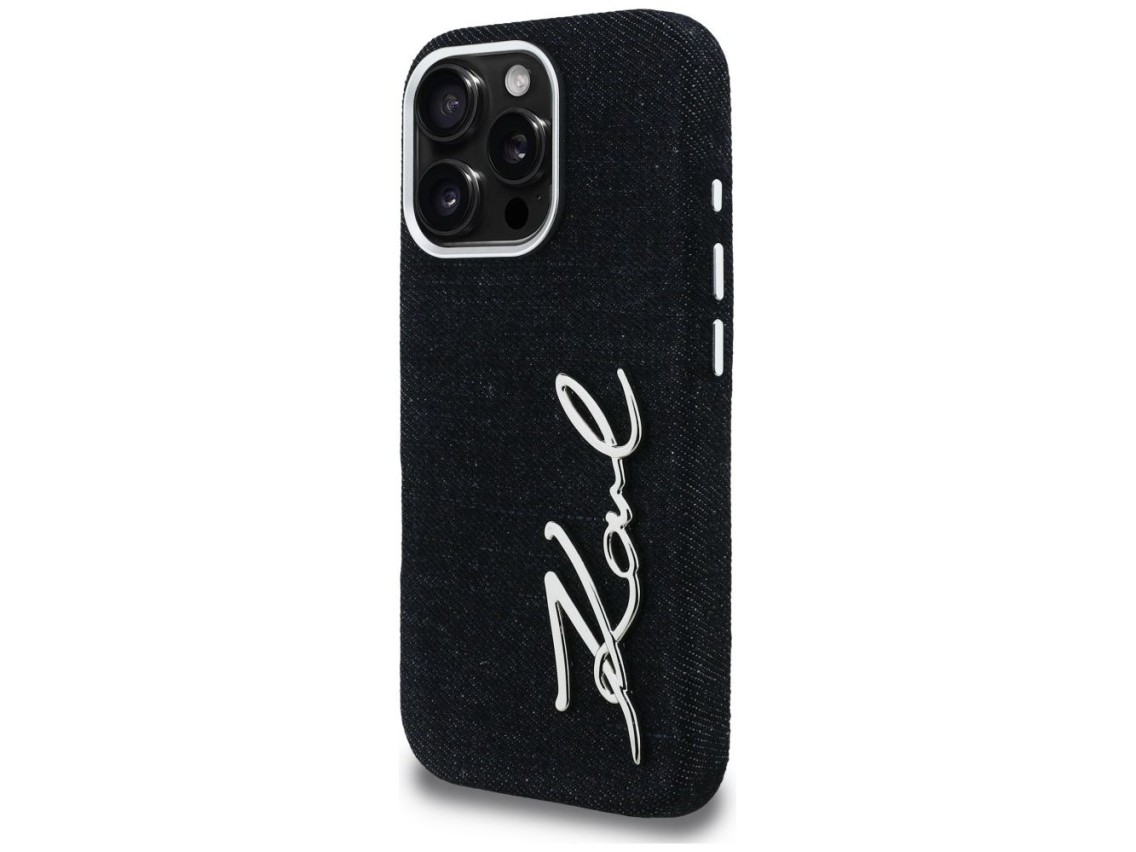 Karl Lagerfeld FW Jeans Signature Logo iPhone 16 Pro Case - Black