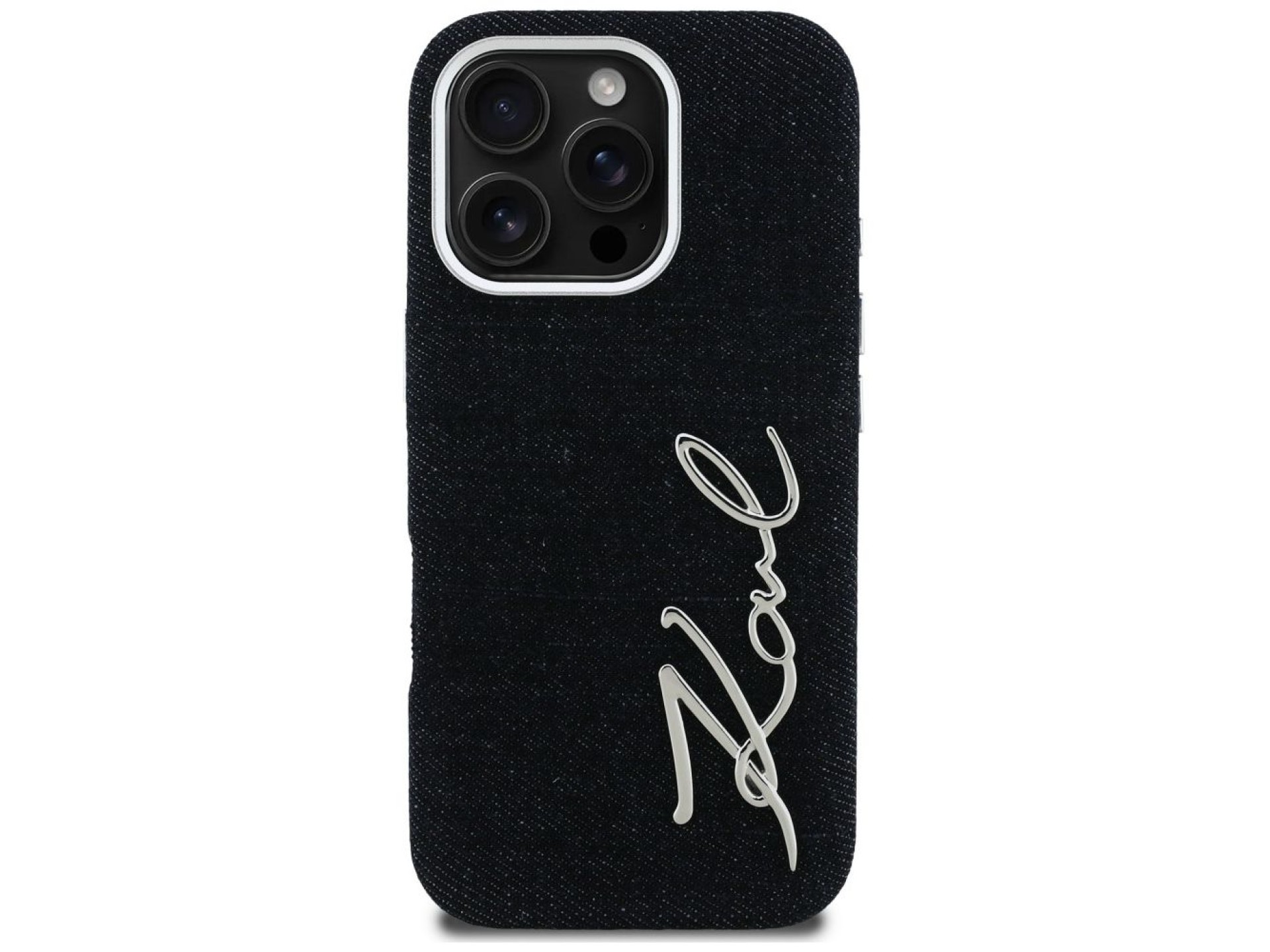 Karl Lagerfeld FW Jeans Signature Logo iPhone 16 Pro Case - Black