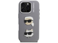 Funda Karl Lagerfeld FW Grained Karl & Choupette Heads Pins para iPhone 16 Pro Max - Gris Funda Karl Lagerfeld FW Grained Karl & Choupette Heads Pins para iPhone 16 Pro Max - Gris