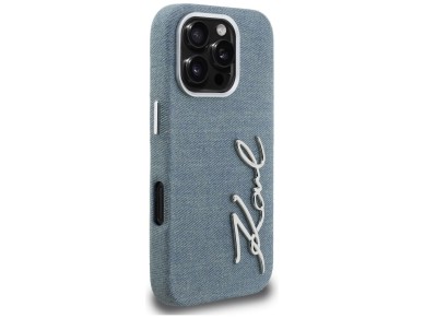 Karl Lagerfeld FW Jeans Signature Logo iPhone 16 Pro Case - Blue Karl Lagerfeld FW Jeans Signature Logo iPhone 16 Pro Case - Blue
